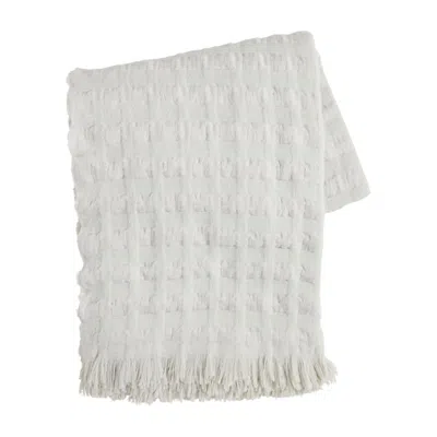 Mudpie Woven Waffle Throw In Gray #41000119