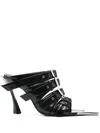 Mugler 100mm Buckle-detailed Sandals In 黑色