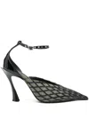 Mugler 100mm Diamond-pattern Mules In Black