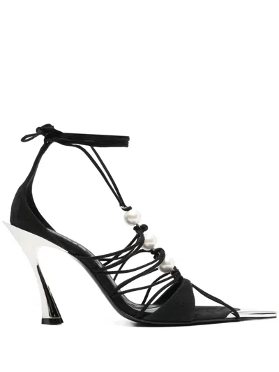 Mugler 100mm Fang Sandals In Black