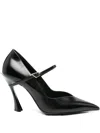 Mugler 100mm Pointed-toe Ankle-strap Pumps In Black