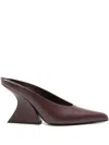 Mugler 100mm Sculpted-heel Pointed-toe Mules In Brown