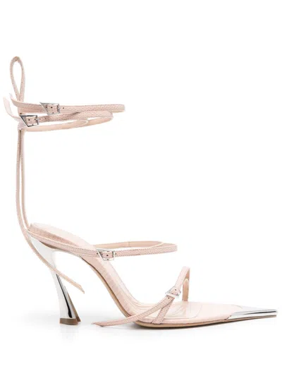Mugler 105mm Strappy-loops Sandals In Neutrals