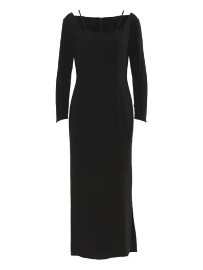 Pre-owned Mugler 1990s Squared-neckline Long-sleeve Dress