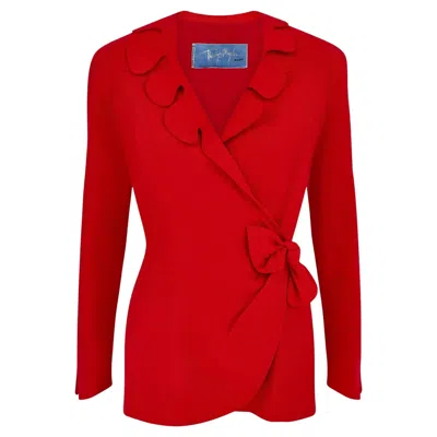 Pre-owned Mugler 1990s Thierry  Lipstick Red Wiggle Collar Jacket