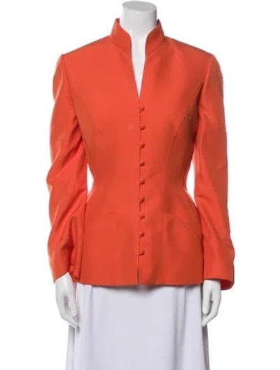Pre-owned Mugler 1999 Silk Jacket In Orange