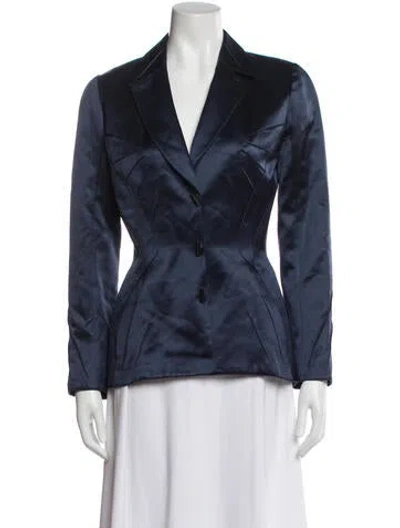 Pre-owned Mugler 2000 Wool Evening Jacket In Blue