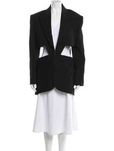 Pre-owned Mugler 2021 Virgin Wool Blazer In Black