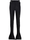 Mugler Cutout Scuba Mid-rise Flared Pants In Black  