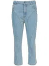 Mugler Cropped Jeans With Belt Loops And Pockets In Blue