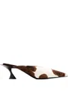 Mugler 55 Fang Cowhide Pointed-toe Mules In Brown
