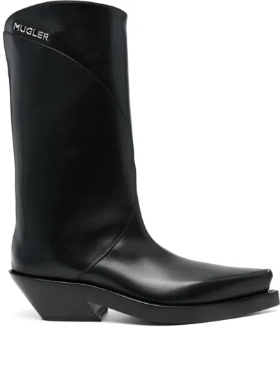 Mugler 55mm Santiag Boots In Black
