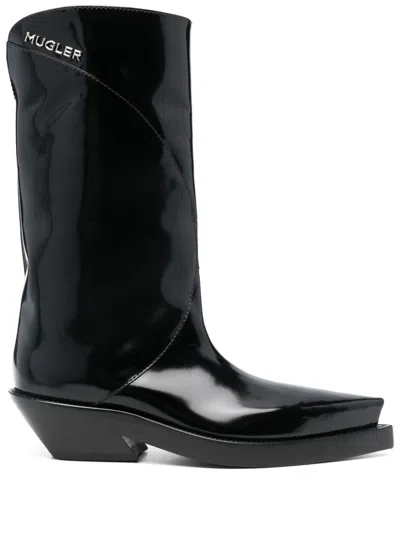 Mugler 55mm Santiag Boots In Black