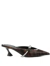 Mugler 60mm Cow-print Pointed-toe Mules In Brown