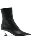 Mugler 60mm Leather Ankle Boots In Black