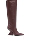 Mugler 70mm Pointed-toe Sculpted-heel Boots In Red