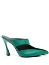 Mugler 95mm Cut-out Mules In Green