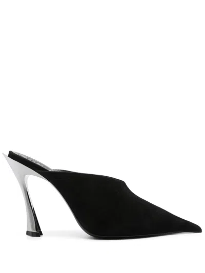 Mugler 95mm Fang Mules In Black