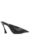 Mugler 95mm Fang Pleated Pointed-toe Mules In Multi