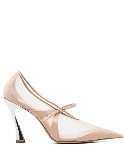 Mugler 95mm Fang Pumps In Neutrals