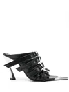 Mugler 95mm Fang Sandals In Black