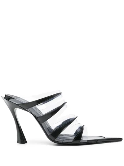 Mugler 95mm Fang Sandals In White