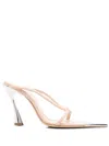 Mugler 95mm Leather Knotted Mules In Neutrals