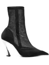 Mugler 95mm Mesh Ankle Boots In Black