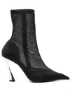 Mugler 95mm Mesh Ankle Boots In Black
