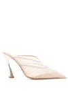 Mugler 95mm Mesh Mules In Neutrals
