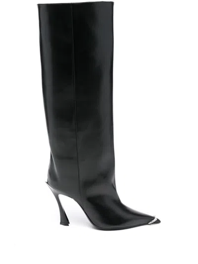 Mugler 95mm Piercing-detail Boots In Black