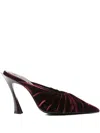 Mugler 95mm Ruched Heeled Mules In Multi