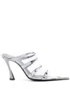 Mugler 120mm Transparent-straps Mules In Silver