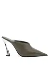Mugler 95mm Suede Mules In Green