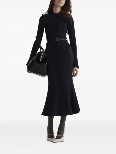 Mugler Abito Military Shirt Dress Donna Inchiosto In Black