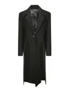 Mugler Single-breasted Wool Coat In Negro