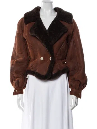 Pre-owned Mugler 'activ' Vintage Late 1980's - Early 1990's Shearling Jacket In Brown
