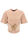 Mugler Cotton Jersey Corset T-shirt In Grey
