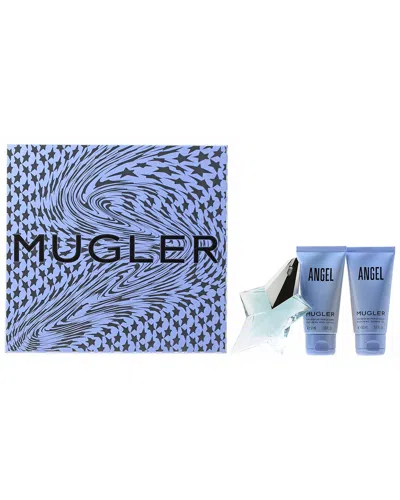 Mugler Angel By Thierry  Set0.8 oz Edp/1.7 Bl/1.7 S In Blue