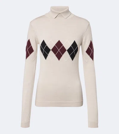 Mugler Argyle Virgin Wool Sweater In Multicoloured