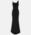 Mugler Metallic-detail Crepe Gown In Black