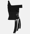 Mugler Asymmetric Cut-out Top In Black