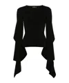 Mugler Asymmetric-design Knitted Top In Black