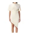 Mugler Tshirt Draped Mini Dress In White