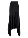 Mugler Asymmetric-hem Crepe Skirt