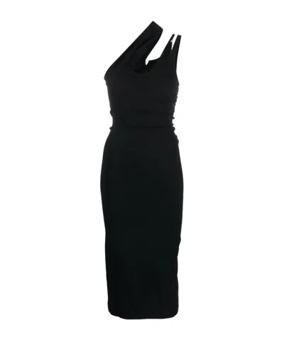 MUGLER ASYMMETRIC MIDI DRESS