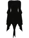 Mugler Asymmetric Mini Dress With Ruffle Details