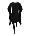 Mugler Asymmetric Mini Dress With Ruffle Details In Black
