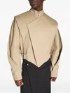 Mugler Asymmetric-panelled Jacket In Neutral