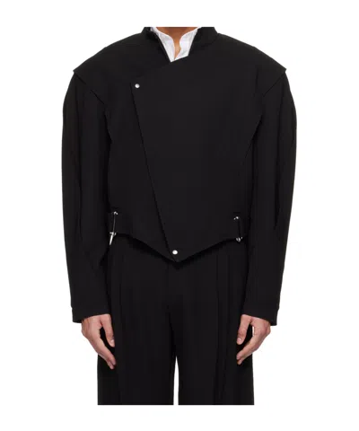 Mugler Asymmetrical Casual Jacket In Black